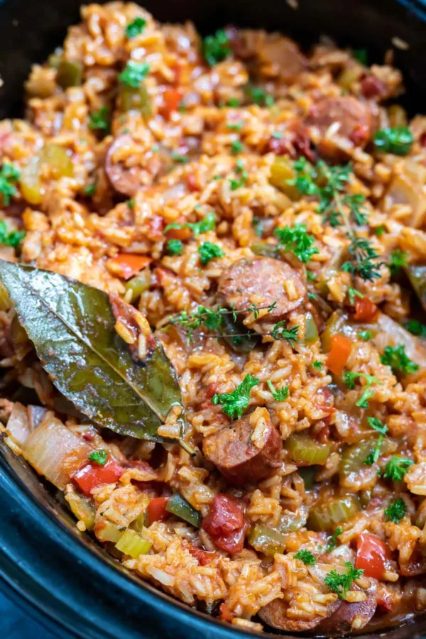 Crockpot Chicken Jambalaya with Sausage